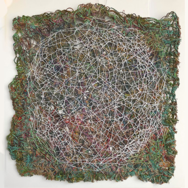 Textile Art titled "Sieci Ziemi 1" by Danuta Elzbieta Czyzyk, Original Artwork, Fabric Mounted on Other rigid panel