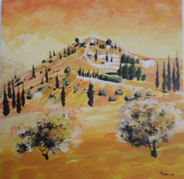 paysage d ariege Peinture intitulée "paysage d ariege" par Jean Claude Darroussat, Œuvre d'art originale, Acrylique Monté sur Châssis en bois