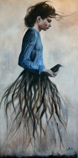 Painting titled "Flying roots" by Federica Belloli, Original Artwork, Acrylic