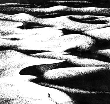 图画 标题为“The Wayfarer / Путн…” 由Владимир Абаимов, 原创艺术品, 墨