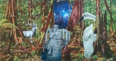 Collages intitulée "Le Banc" par Marion Revoyre, Œuvre d'art originale, Collages
