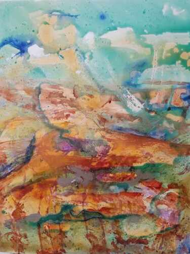 Peinture intitulée ""Déambulations" n°4" par Sylvie Touzery, Œuvre d'art originale, Encre
