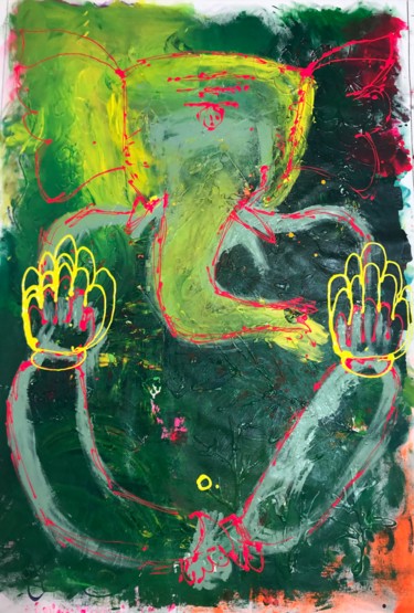 My Lord - My Style.. Lord Ganesha (III) 绘画 标题为“My Lord - My Style.…” 由Aatmica Ojha, 原创艺术品, 丙烯