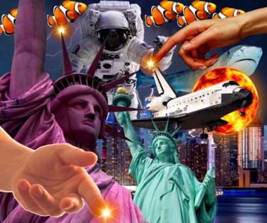 Collages titled "JOURNEY THROUGH TIM…" by Otis Porritt, Original Artwork, Digital Print