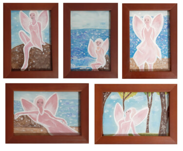 Fairy Collection (oil painting on framed paper) Malerei mit dem Titel "Fairy Collection (o…" von Poly, Original-Kunstwerk, Öl