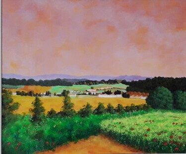 Peinture intitulée "paysage de villeneu…" par Jean Claude Darroussat, Œuvre d'art originale, Acrylique Monté sur Châssis en…