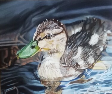 Peinture intitulée ""Le canard"" par Philippe Lemesle, Œuvre d'art originale, Huile