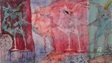 Gravures & estampes intitulée "Mes camerades - Mei…" par Lilli Deutsch, Œuvre d'art originale, Gravure