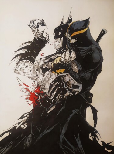 Dessin intitulée "Batman (La cour des…" par Paul Clair, Œuvre d'art originale, Marqueur