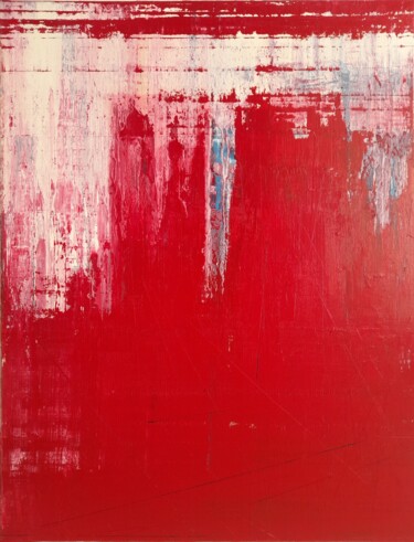 Painting titled "Red Lava" by Mariusz Makula, Original Artwork, Oil