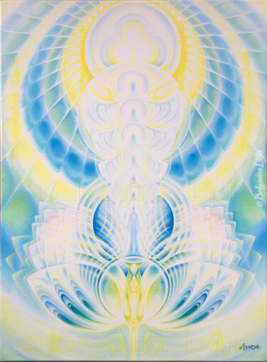 White № 1 Painting titled "White № 1" by Lidia Belyasin, Original Artwork, Oil Mounted on Wood Stretcher frame