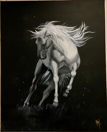 Painting titled "Tableau peinture ch…" by Mélanie Flamin, Original Artwork, Oil