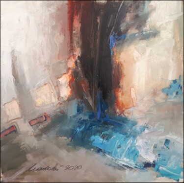 Painting titled "A na zewnątrz głębo…" by Kazimierz Mordarski, Original Artwork, Oil