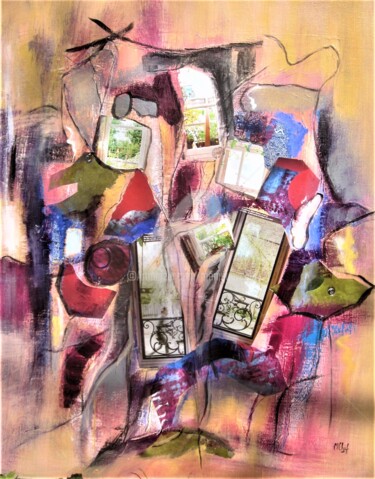 Peinture intitulée "Fenêtres en Fête" par Monique Chef, Œuvre d'art originale, Collages