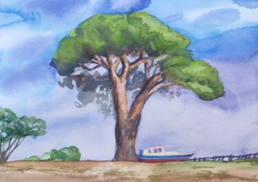 제목이 "The tree near the s…"인 미술작품 Valentina Pushkareva로, 원작, 수채화