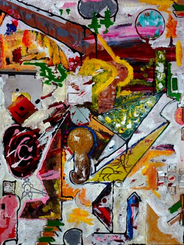 「The wrong Key」というタイトルの絵画 Topo Mposa Bwによって, オリジナルのアートワーク, オイル