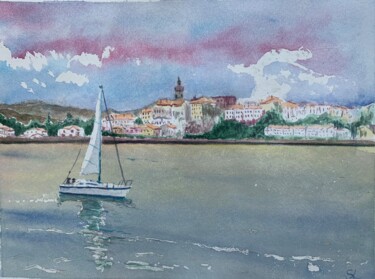 绘画 标题为“Hondarribia” 由Stephane Louveau, 原创艺术品, 水彩