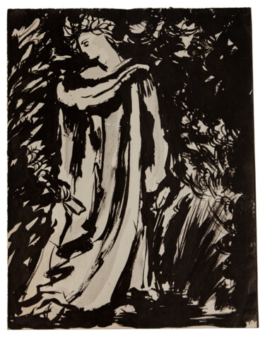 Dessin intitulée "Dante" par Marcel Mariono, Œuvre d'art originale, Encre