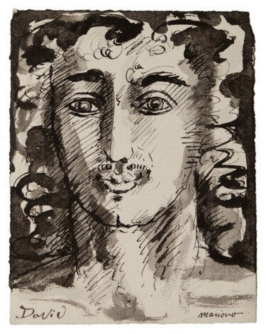 Dessin intitulée "David" par Marcel Mariono, Œuvre d'art originale, Encre