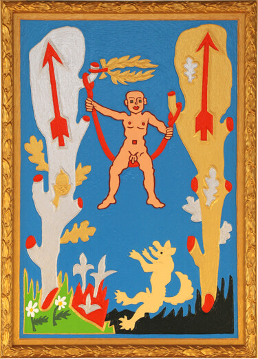 Peinture intitulée "Deux de Bâton" par Marcel Mariono, Œuvre d'art originale, Acrylique