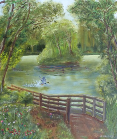 Peinture intitulée "Envol" par H. Oriaut, Œuvre d'art originale, Huile Monté sur Châssis en bois