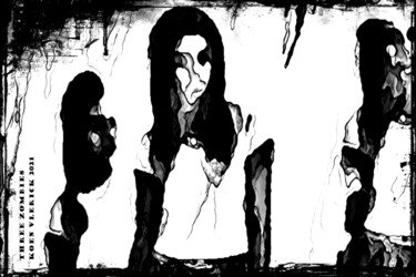 Arts numériques intitulée "THREE ZOMBIES" par Koen Vlerick, Œuvre d'art originale, Travail numérique 2D