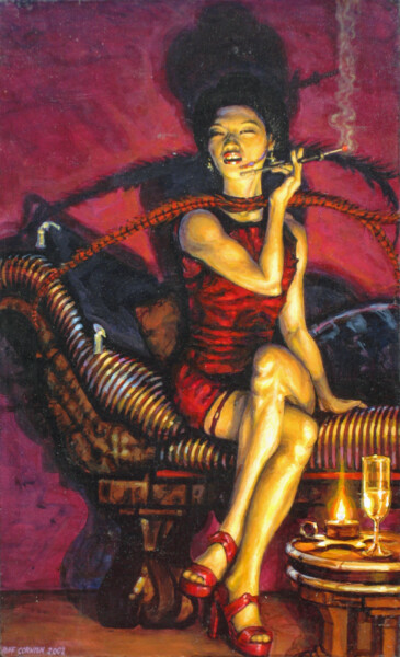 The Dragon Lady 绘画 标题为“The Dragon Lady” 由Jeff Cornish, 原创艺术品, 丙烯 安装在其他刚性面板上