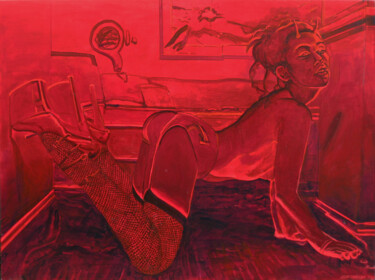 Red She-Devil in the Red Room 绘画 标题为“Red She-Devil in th…” 由Jeff Cornish, 原创艺术品, 油