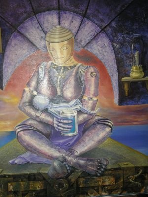 Pintura titulada "Mama Robot" por Carlos Vico Lacosta, Obra de arte original