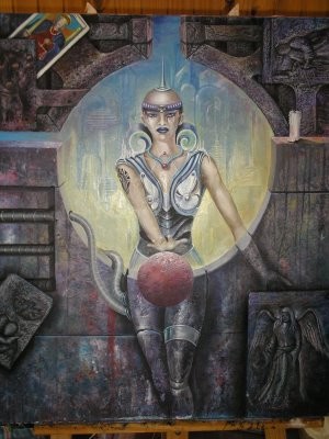 Pintura titulada "Pitonisa 2023" por Carlos Vico Lacosta, Obra de arte original