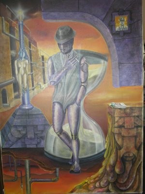 Pintura titulada "Fumando espero" por Carlos Vico Lacosta, Obra de arte original