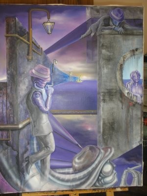 Pintura titulada "Rondando tu esquina" por Carlos Vico Lacosta, Obra de arte original