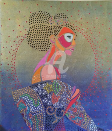 Peinture intitulée "Geïsha" par Mobiclint, Œuvre d'art originale, Acrylique