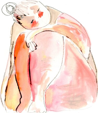 绘画 标题为“rose 6” 由Marion Durand-Gasselin, 原创艺术品, 墨