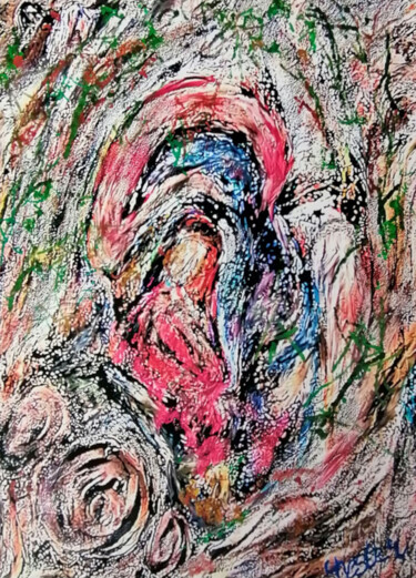 数字艺术 标题为“Le réfugié qui atte…” 由Richard Raveen Chester, 原创艺术品, 数字油画