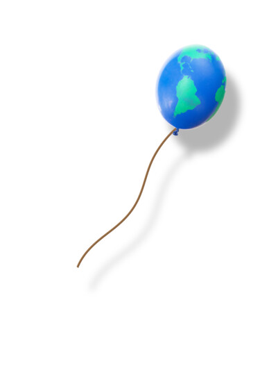 绘画 标题为“Earth Balloon Drift…” 由Tony Rubino, 原创艺术品, 丙烯 安装在木质担架架上