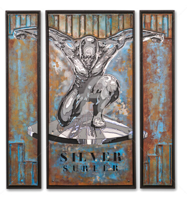 雕塑 标题为“Silver Surfer - Tri…” 由Alain Louiset, 原创艺术品, 金属