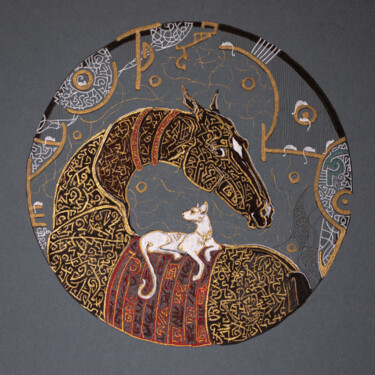 图画 标题为“"Akhal Teke horse a…” 由Fefa Koroleva, 原创艺术品, 丙烯