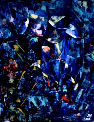 Schilderij getiteld "Magic lights" door Marianne Huizinga, Origineel Kunstwerk, Acryl