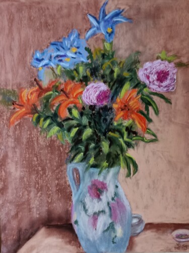 Peinture intitulée "Journées copistes M…" par Genevieve Fraysse, Œuvre d'art originale, Pastel