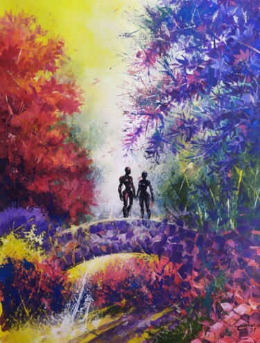 绘画 标题为“The Bridge” 由Tayyar Özkan, 原创艺术品, 丙烯