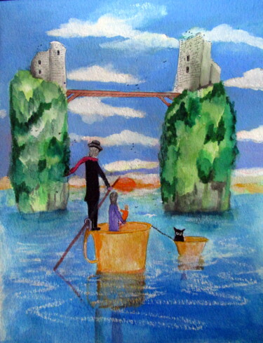 绘画 标题为“voguer dans une tas…” 由Ludovic Catry, 原创艺术品, 丙烯