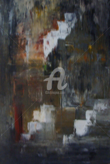 Peinture intitulée "Derrière les escali…" par Nelly Carnet, Œuvre d'art originale, Acrylique Monté sur Châssis en bois