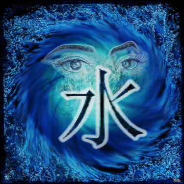 Digital Arts titled "Elément Eau" by Tyfhaan Yk, Original Artwork, Digital Painting