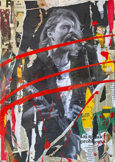 "Kurt" başlıklı Kolaj Daniel Carena tarafından, Orijinal sanat, Akrilik Ahşap panel üzerine monte edilmiş