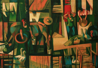 Painting titled "Cossak House" by Alireza Tarkibi, Original Artwork, Acrylic