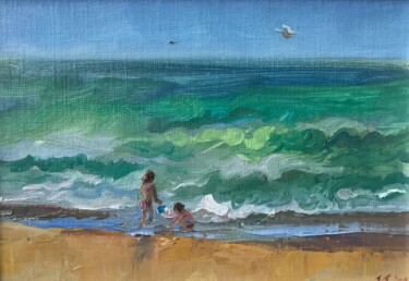 제목이 "Am Strand"인 미술작품 Katharina Valeeva로, 원작, 기름