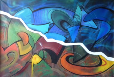 Peinture intitulée "100 titres 65" par Saname, Œuvre d'art originale, Bombe aérosol