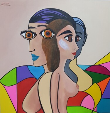 Faces de Mulher Painting titled "Faces de Mulher" by Leonardo Nogueira, Original Artwork, Acrylic