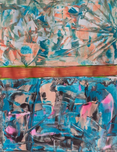 Schilderij getiteld "Together/Apart" door Marianne Huizinga, Origineel Kunstwerk, Acryl